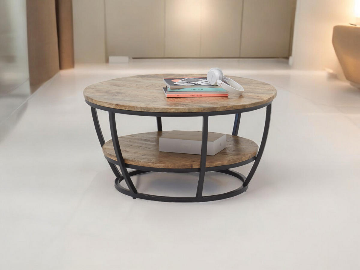 COUCHTISCH rund Massivholz Mango 86,5/86,5/44 cm - Braun, Holz (86.5/86.5/44cm) - moebel dich auf