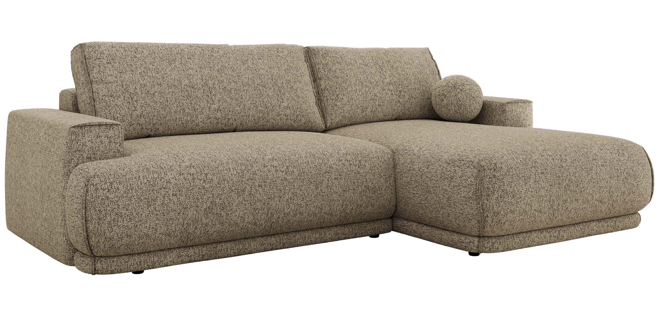 ECKSCHLAFSOFA RINA L Dunkelbeige Strukture - rechts - Beige/Schwarz, Kunststoff/Textil (170/267cm) - MKS