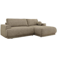ECKSCHLAFSOFA RINA L Dunkelbeige Strukture - rechts - Beige/Schwarz, Kunststoff/Textil (170/267cm) - MKS