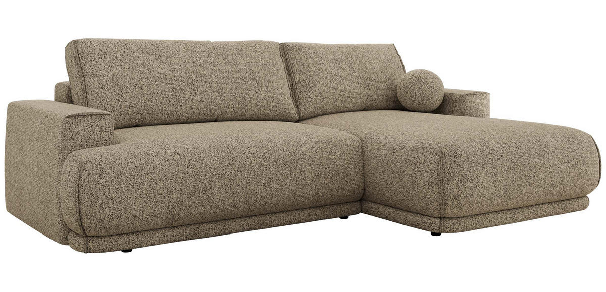ECKSCHLAFSOFA RINA L Dunkelbeige Strukture - rechts - Beige/Schwarz, Kunststoff/Textil (170/267cm) - MKS
