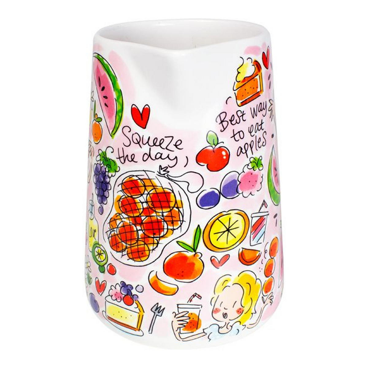 SAFTKANNE Rosa Früchte in Bunt - 1000 ml - Multicolor, Keramik (1L) - Blond Amsterdam