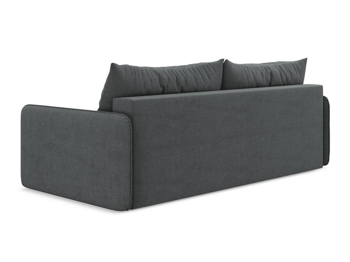 3-SITZER SOFA mit Schlaffunktion Strukturstoff Stoff Grau - Schwarz/Grau, Kunststoff/Textil (216/86/105cm) - Makamii