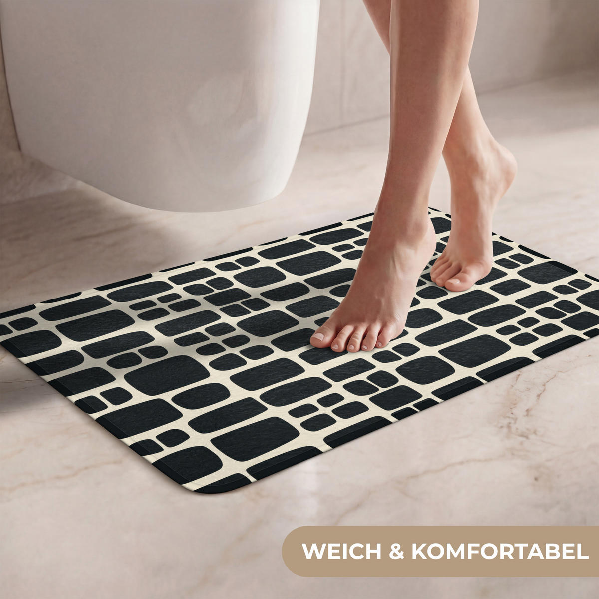 WC PŘEDLOŽKA Moderní - organické - černé 60x40 cm - antracitová, textil/plast (60/1cm) - OnlyWow