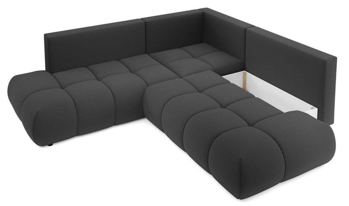 ECKSOFA Grafit SOHI Curio 97 Ausziehbar Mit Schlaffunktion - Graphitfarben, Textil (266.5/266.5cm) - Sepro Meble