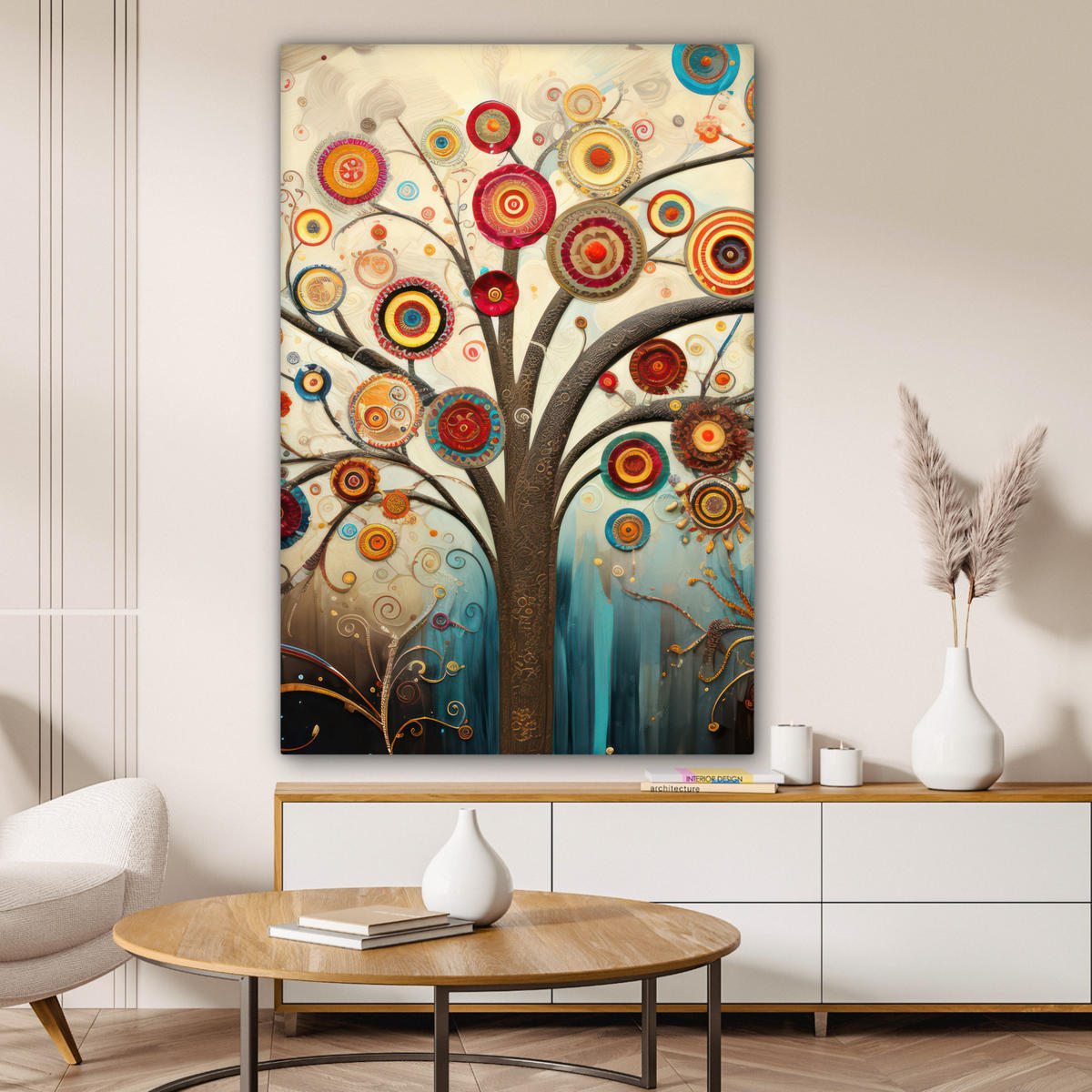 LEINWANDBILD Baum - Baum des Lebens - Farbe 80x120 cm - Braun, Textil (80/120cm) - MuchoWow