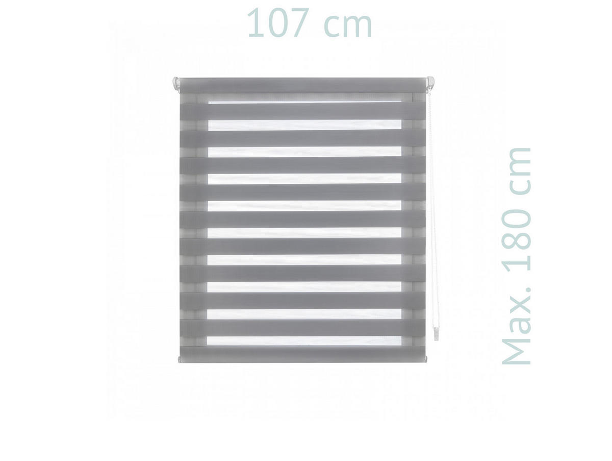 ROLLO Polyester Transluzent Grau 107x180 - Grau, Textil (107/180/1cm) - Purline