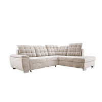 ECKSOFA LOTTA SALVADOR Bettkasten verstellbare Kopfstützen hochwertige Verarbeitung lose Rückenkissen freistehend RECHTS 258x212x106 cm Beige - Beige, Holz/Textil (258/212cm) - DomoHome
