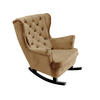 SCHAUKELSESSEL mit gepolstertem Sitz und Armlehnen, 102x81x95 cm, Cappuccino_29807 - Creme/Schwarz, Holz/Textil (81/102/95cm) - DomoHome