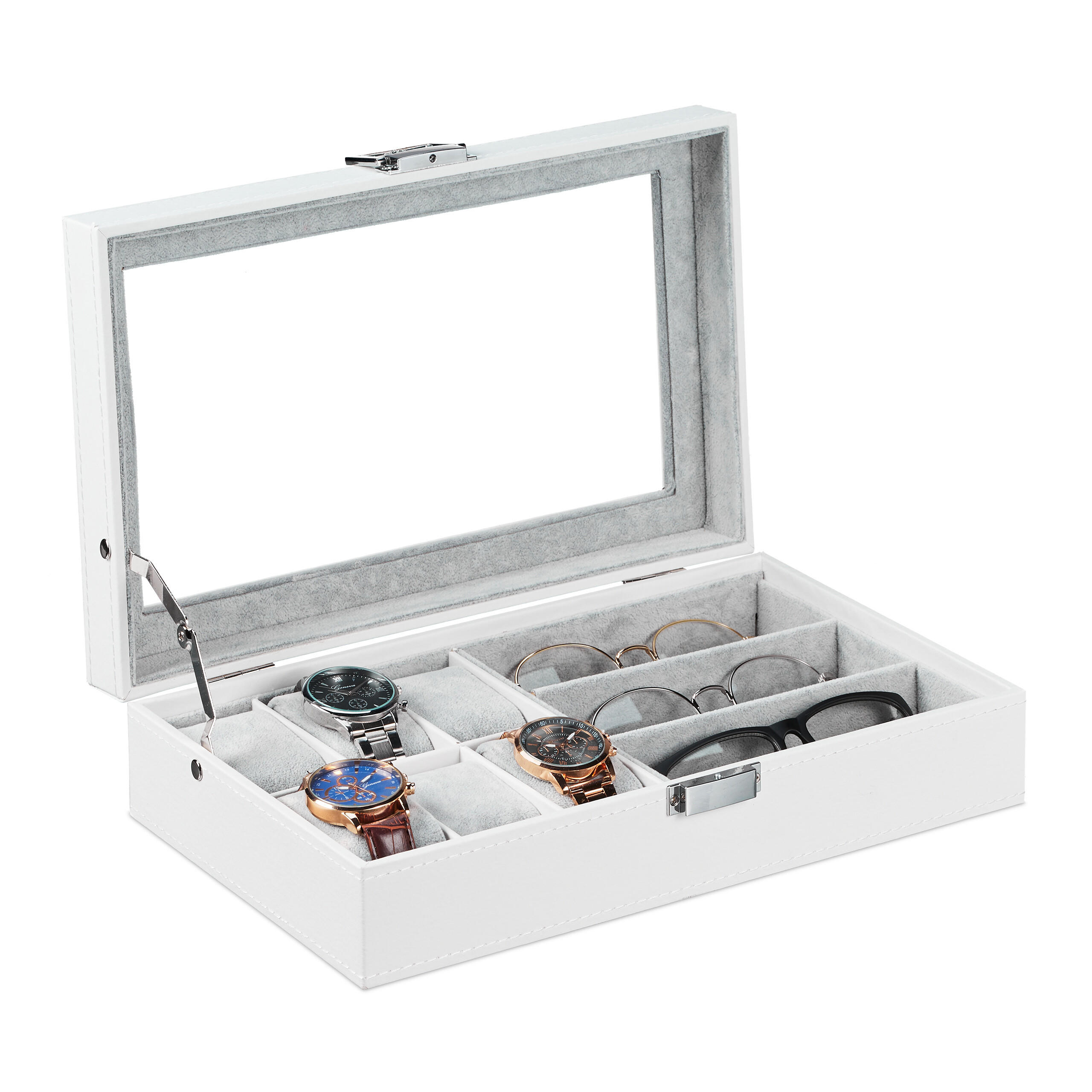 SCHMUCKAUFBEWAHRUNG - Weiß, Holzwerkstoff/Kunststoff (33/9/20.5cm) - Relaxdays