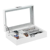 SHRANJEVANJE nakita - bela, umetna masa/leseni material (33/9/20.5cm) - Relaxdays