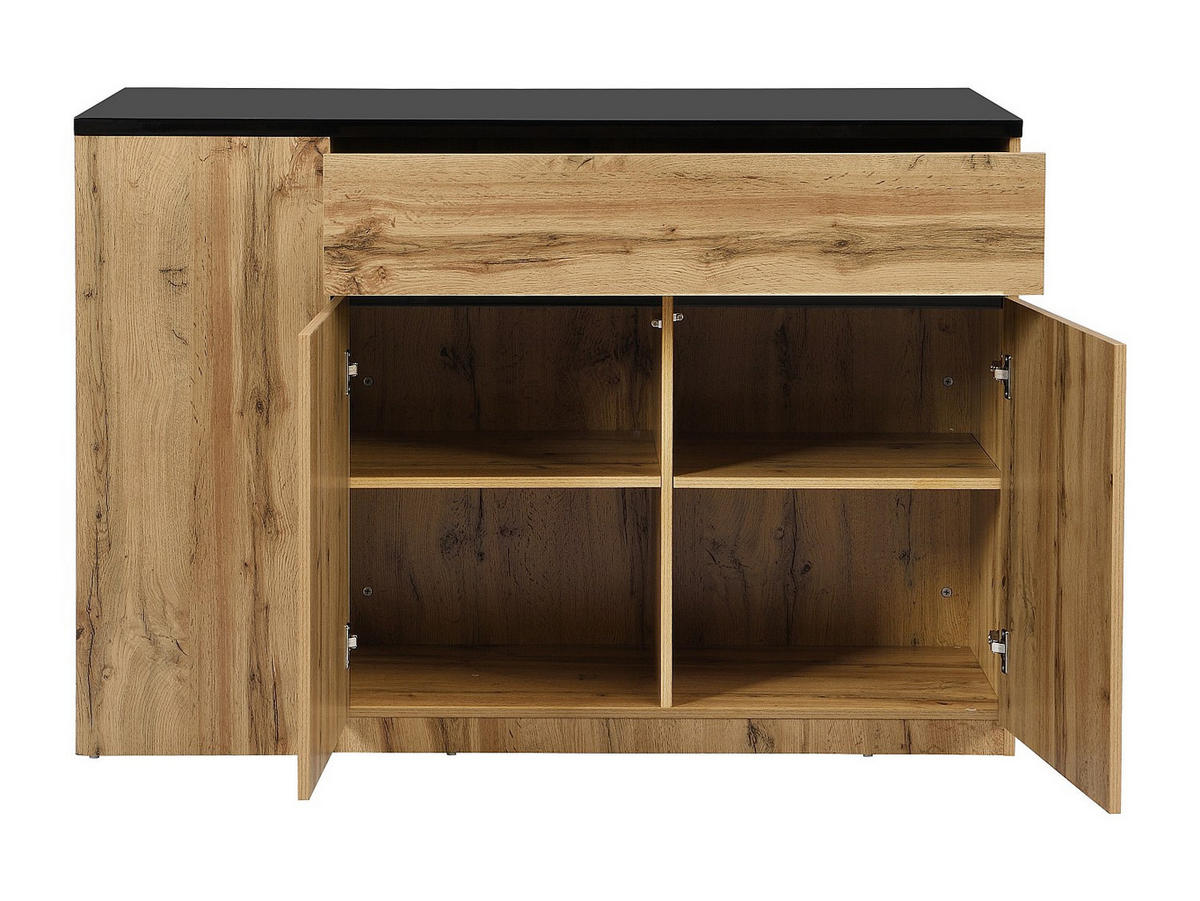 KÜCHENINSEL mit Stauraum - Schwarz & Naturfarben - MEILI - Naturfarben, Holz (130/90/65cm) - Vente-Unique