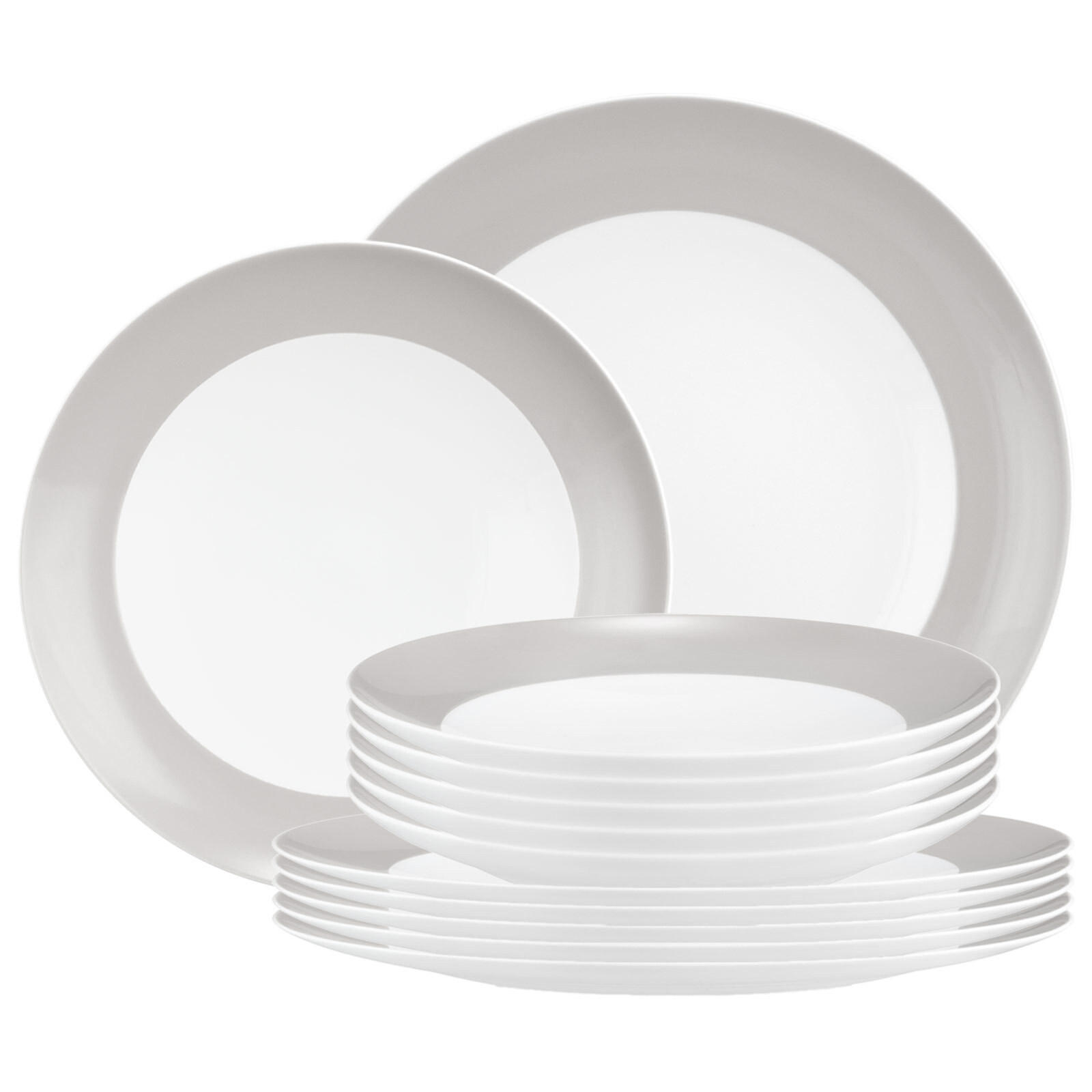 TAFELSERVICE Liberty Pure Colors New Grey 12er Set - Grau, Keramik (1/1/1cm) - Seltmann Weiden