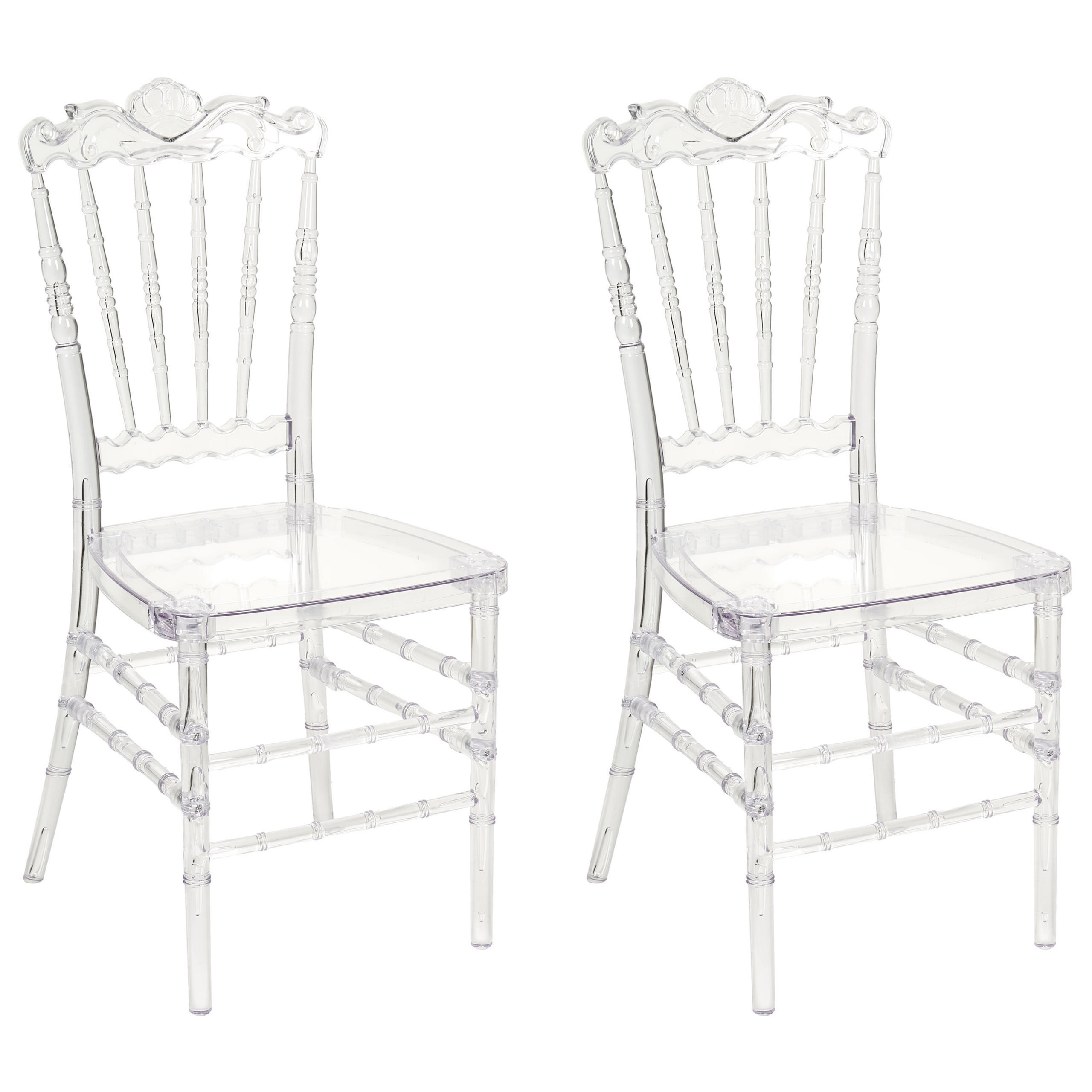 BANKETTSTUHL 2er-Set Transparent Mendon - Transparent, Kunststoff (41/95/41cm) - Beliani