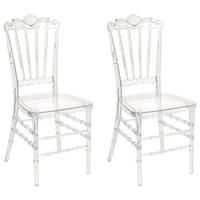 BANKETTSTUHL 2er-Set Transparent Mendon - Transparent, Kunststoff (41/95/41cm) - Beliani