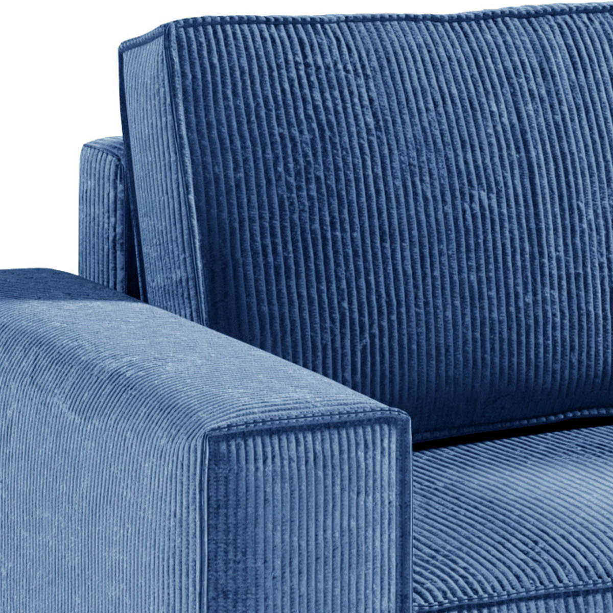ECKSOFA Isaac 4 Sitzplätze Blau - Blau, Holzwerkstoff (294/185cm) - Petits-meubles