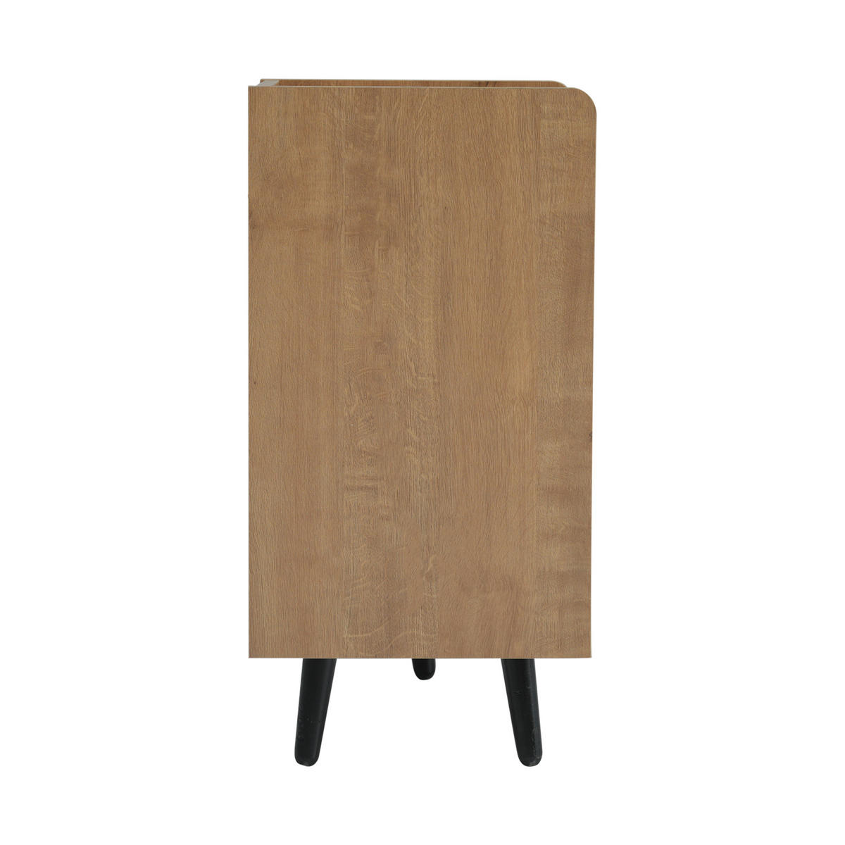 SCHUHBANK in Naturfarben mit drei Stauraumtüren für Wohnzimmer und Flur, B100/T34/H69 cm - Schwarz/Naturfarben, Holzwerkstoff/Metall (100/68.5/34cm) - STILVORA