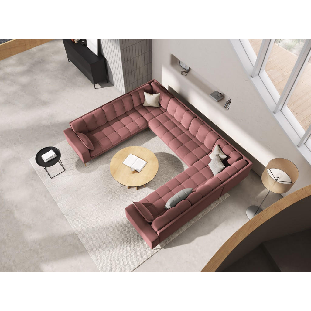 Thumbnail - Micadoni Panoramasofa, Pink, Textil, 6-Sitzer, U-Form, 185x75x383 cm, Hergestellt in Europa, Oeko-Tex®, Wohnzimmer, Sofa...
