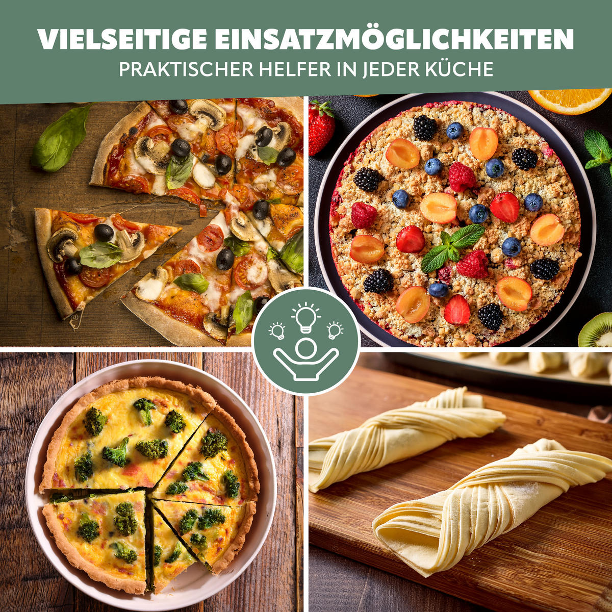 PIZZASCHNEIDER, silberholz & Edelstahl - Silberfarben, Metall (35/11.5/35cm) - bremermann
