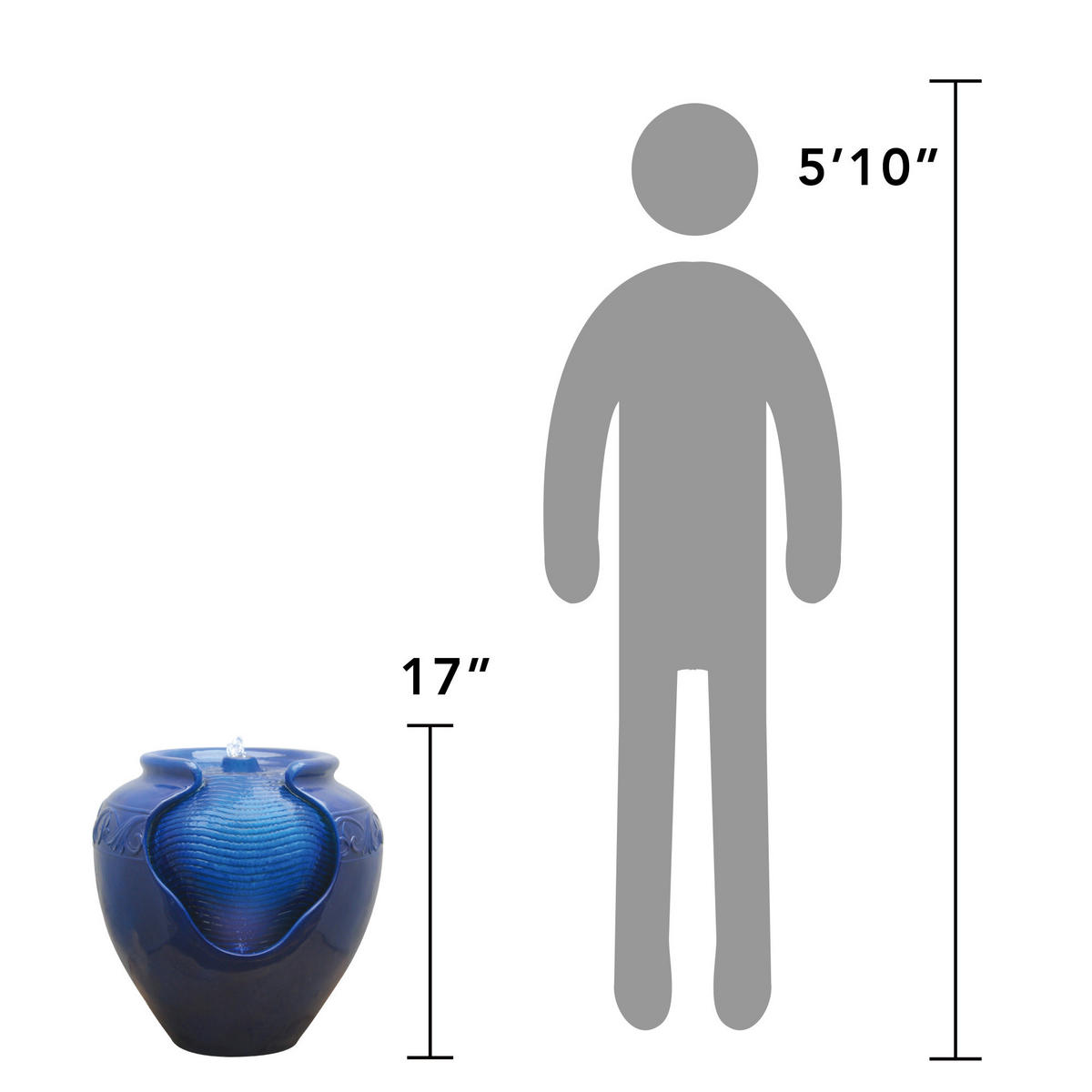 GARTENBRUNNEN Blau - Blau, Kunststoff (43/39/43cm) - Teamson Home