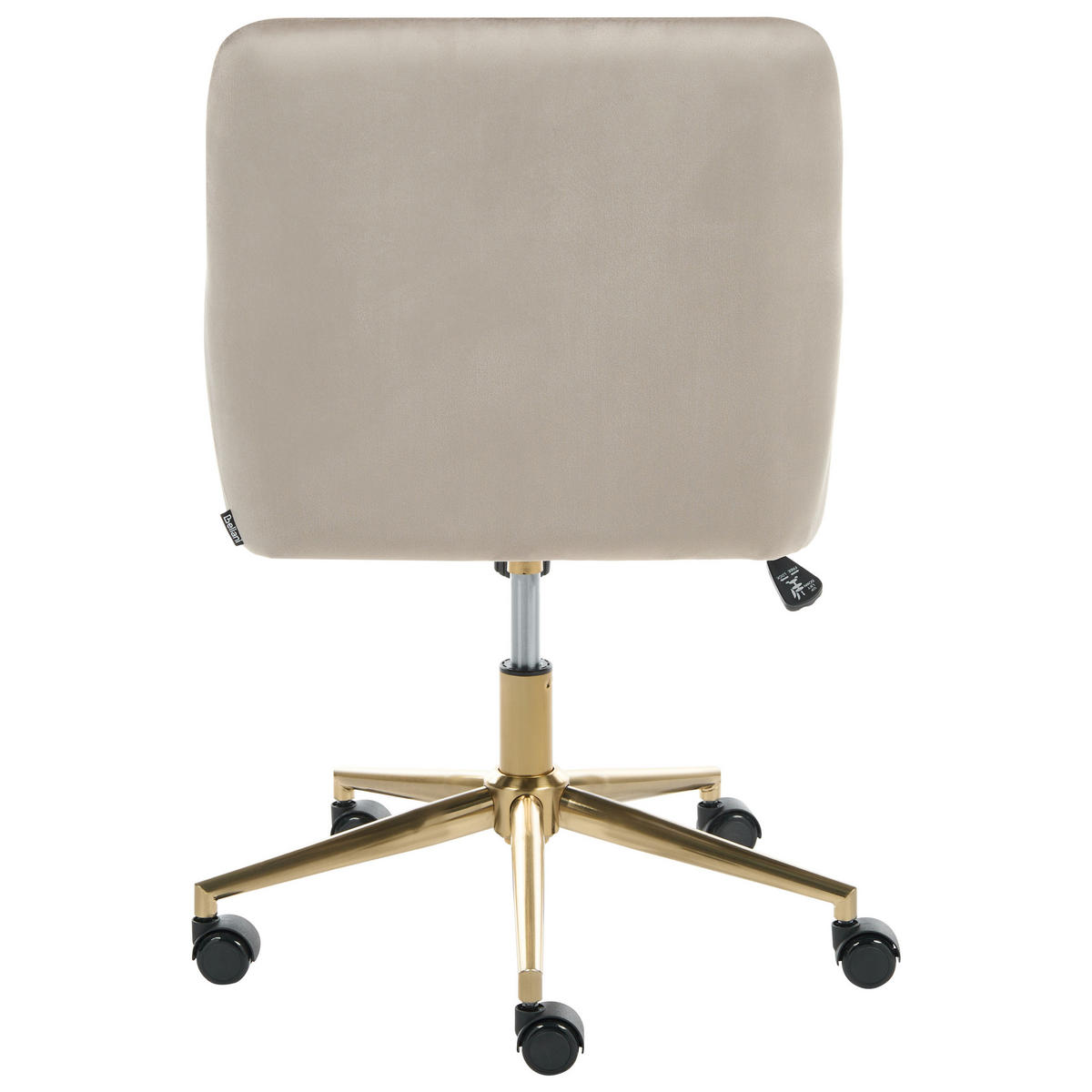 SCHREIBTISCHSTUHL Samtstoff Beige Altona - Beige/Goldfarben, Textil/Metall (59/92/59cm) - Beliani