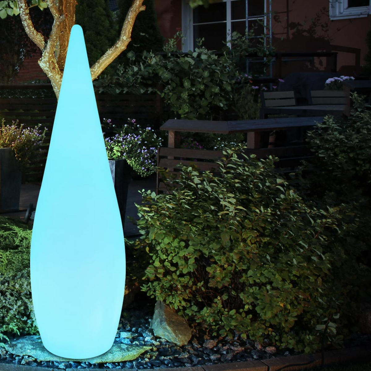 LED AUSSENLEUCHTE VASCON Weiß - Weiß, Kunststoff (24/24/80cm) - Globo Lighting