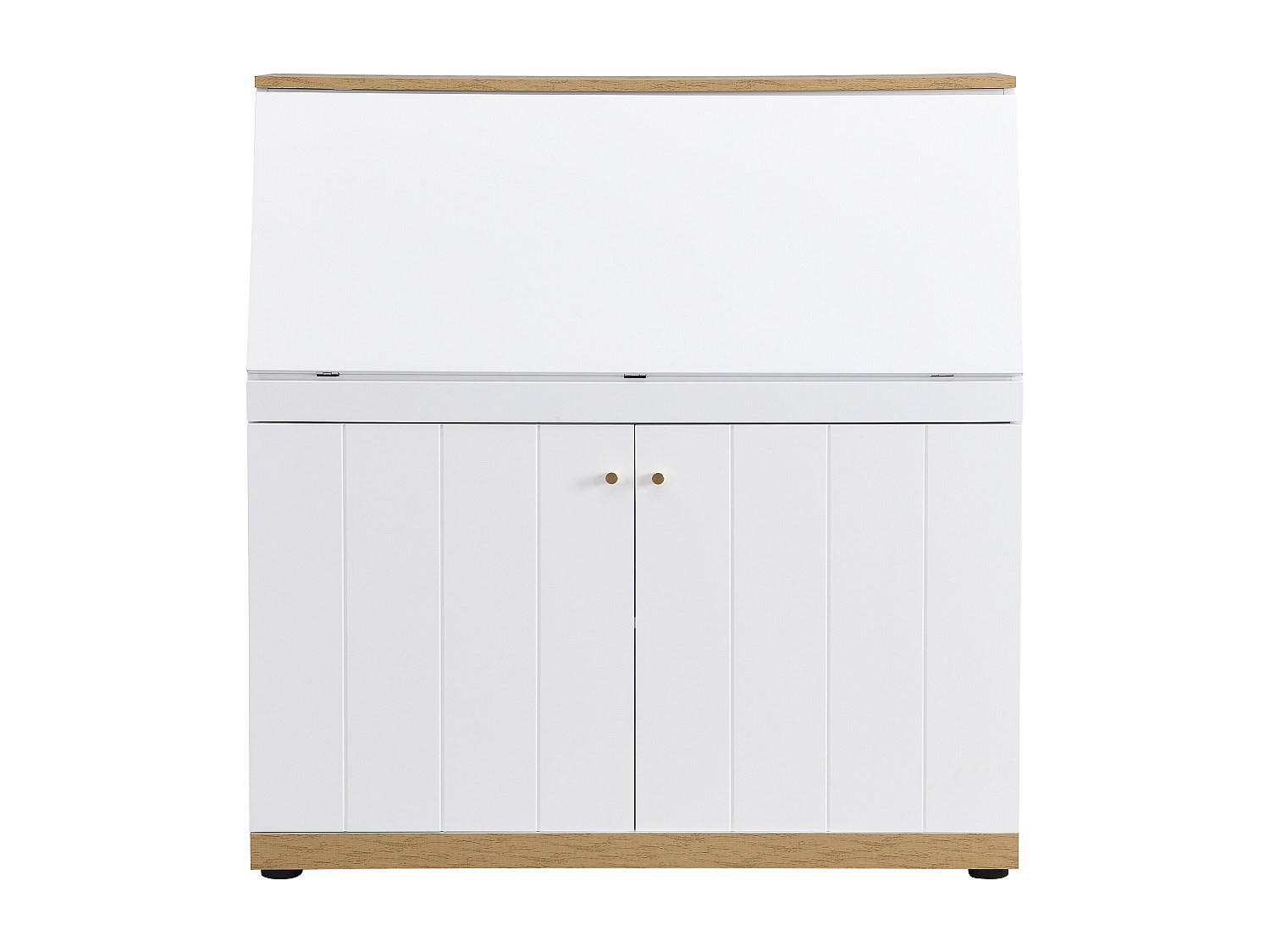 SEKRETÄR - 105 cmcm x 40 cmcm - Holz, Platte - Naturfarben Hell, Weiß - DUTASI - Naturfarben/Weiß, Holz (40/105/110cm) - Vente-Unique