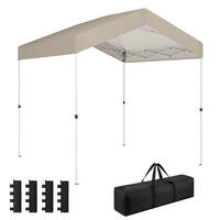 PAVILLON, 2,4 x 2,4 m, Pop-up, UPF 50+, höhenverstellbar, Beige - Beige, Metall (239/257/241cm) - Vallsero