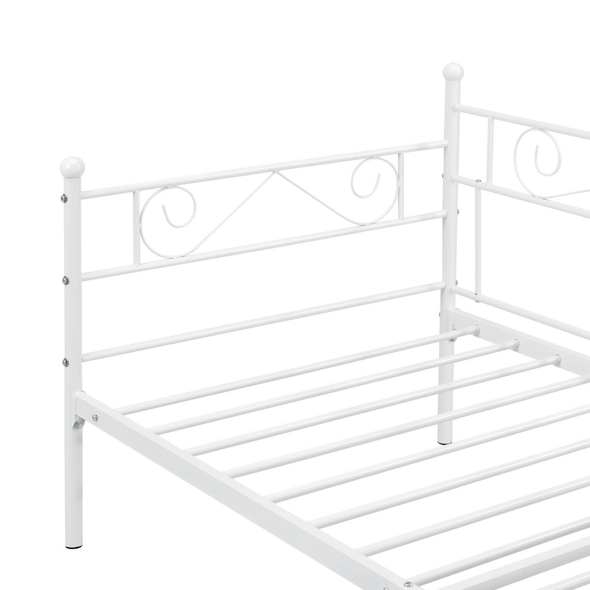 TAGESBETT Kerava - Weiß, Metall (90/200cm) - [en.casa]