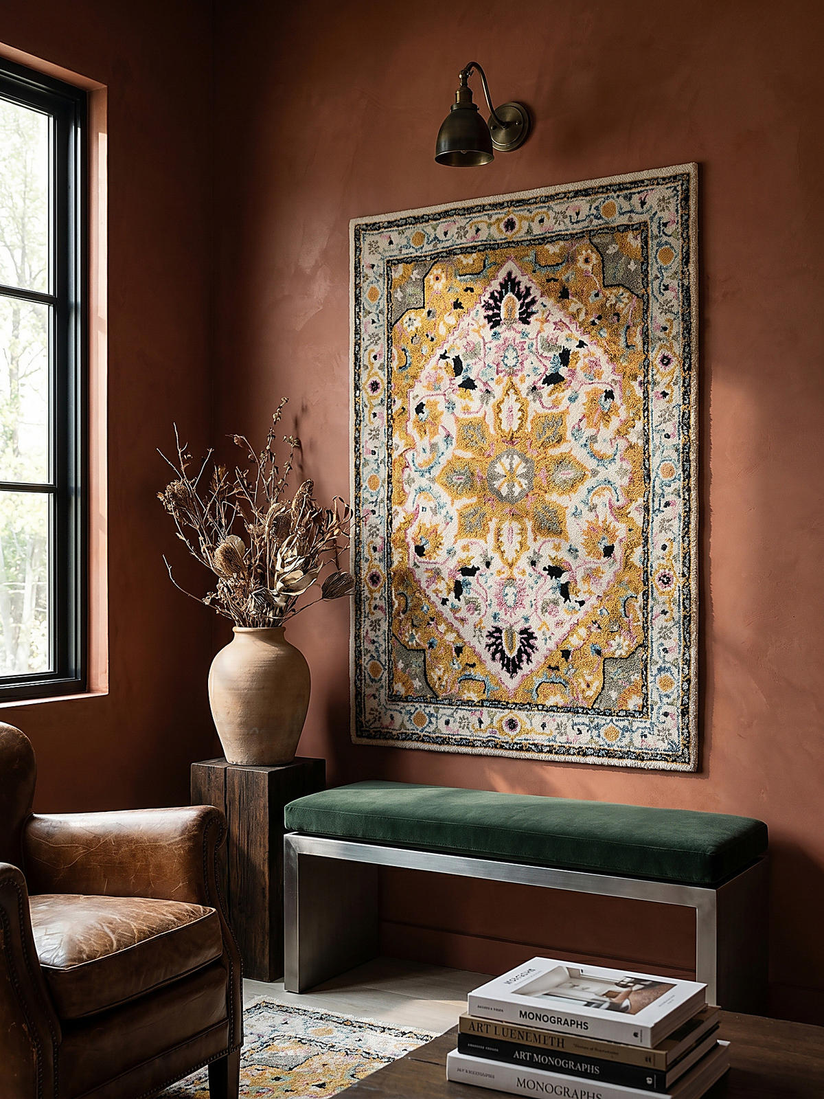 WOLLTEPPICH SOAR, klassisch-floral, Gelb-Grau, 200 x 290 cm - Gelb, Textil (290/200cm) - KADIMA DESIGN