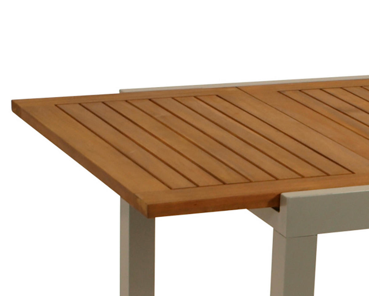 BALKON-AUSZIEHTISCH Canterbury - 80/120x70cm - Alu und Akazie - Naturfarben, Holz (120/70/75cm) - TPFGarden