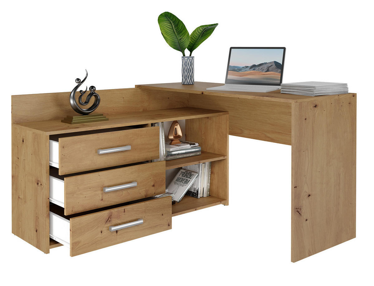 ECKSCHREIBTISCH DANY EICHE ARTISAN - Eiche Artisan, Holzwerkstoff (50/120/76cm) - CDF