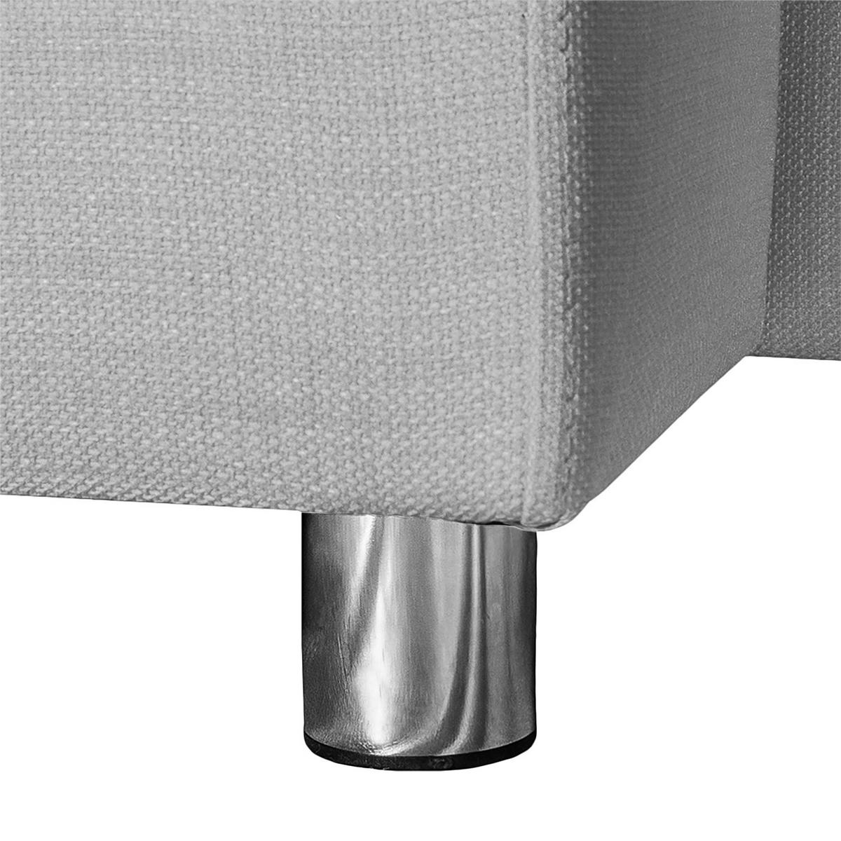 ECKSOFA mit Longchair davorstehend links - Webstoff, Grau - Grau, Textil (240/140cm) - home24