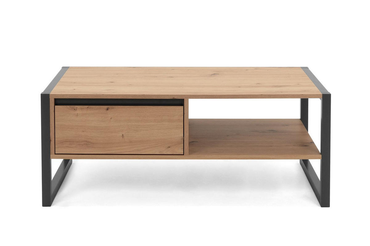 COUCHTISCH Portland 55 in Artisan Oak - Griffleiste mit Schrägkante - Eiche Artisan, Holzwerkstoff (55/100/40cm) - möbelvita
