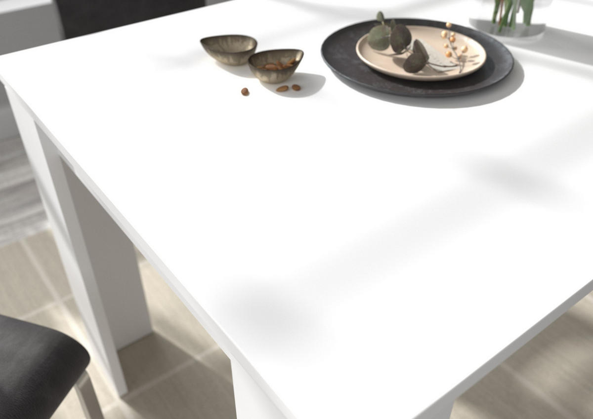 ESSTISCH Titan Tische in weiß Nachbildung - modernes Design - B/H/T: 160x76x90 cm - Weiß, Holzwerkstoff (90/160/76cm)