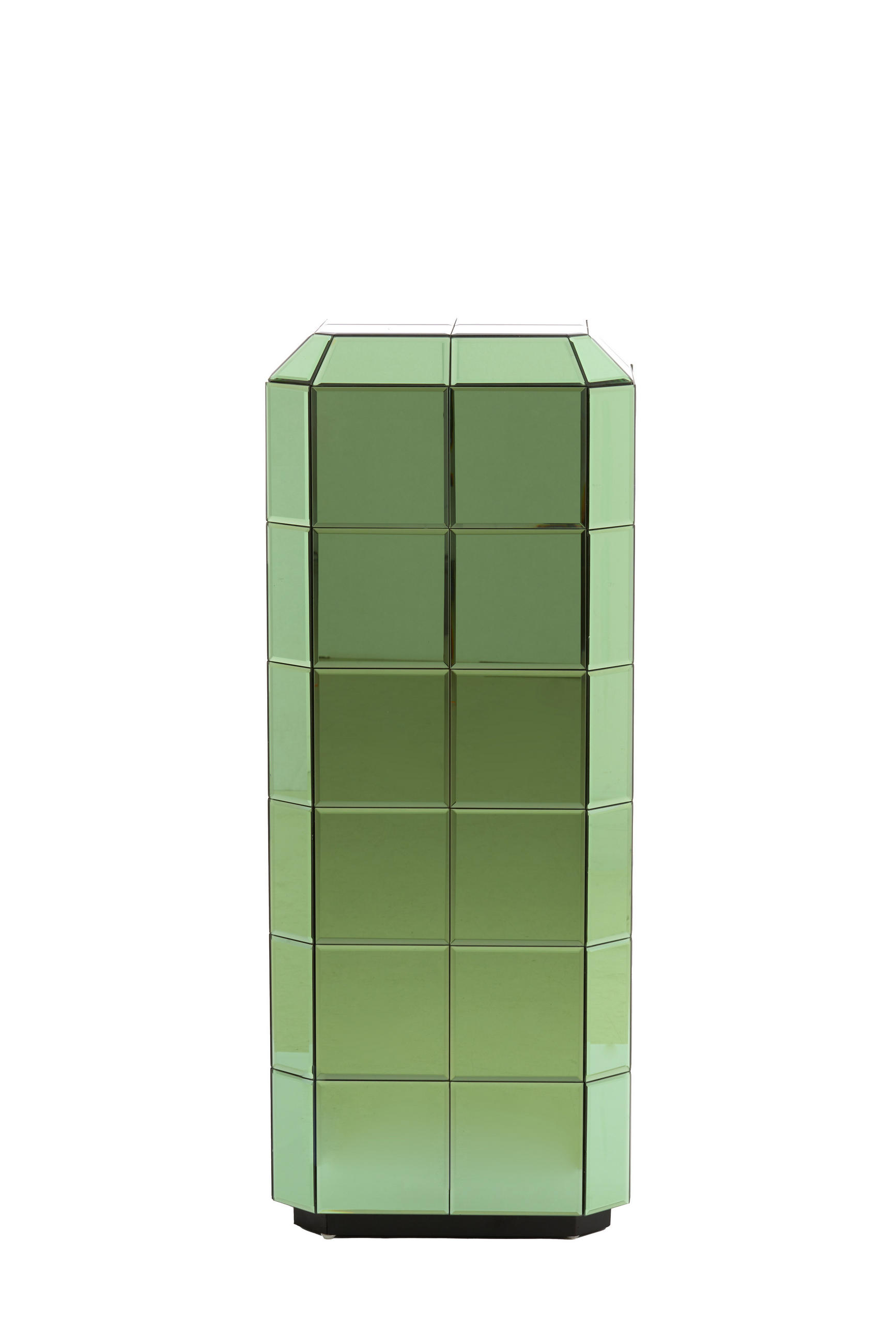 BLUMENSÄULE Luciano Grün 40/40/100 cm - Grün, Glas (40/40/100cm) - Light & Living