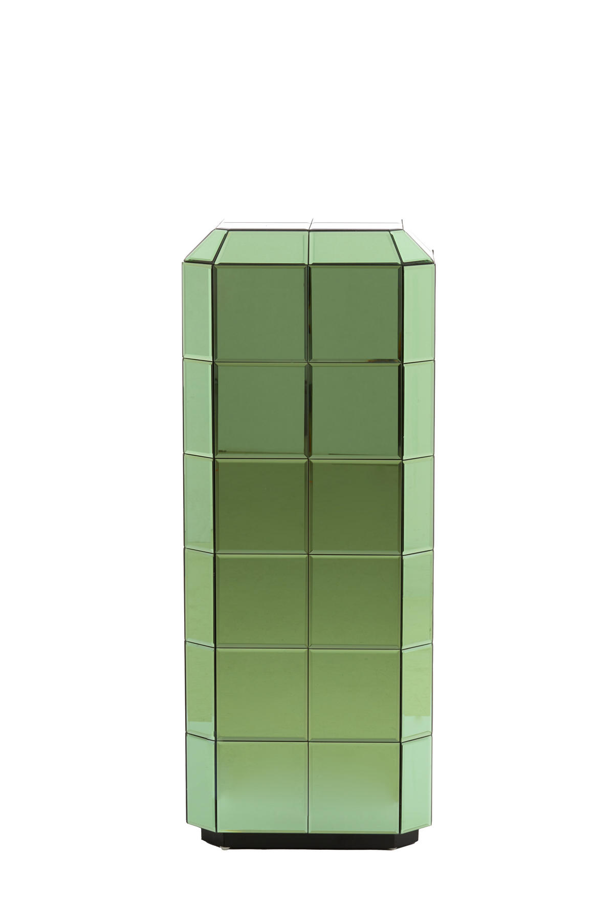 BLUMENSÄULE Luciano Grün 40/40/100 cm - Grün, Glas (40/40/100cm) - Light & Living