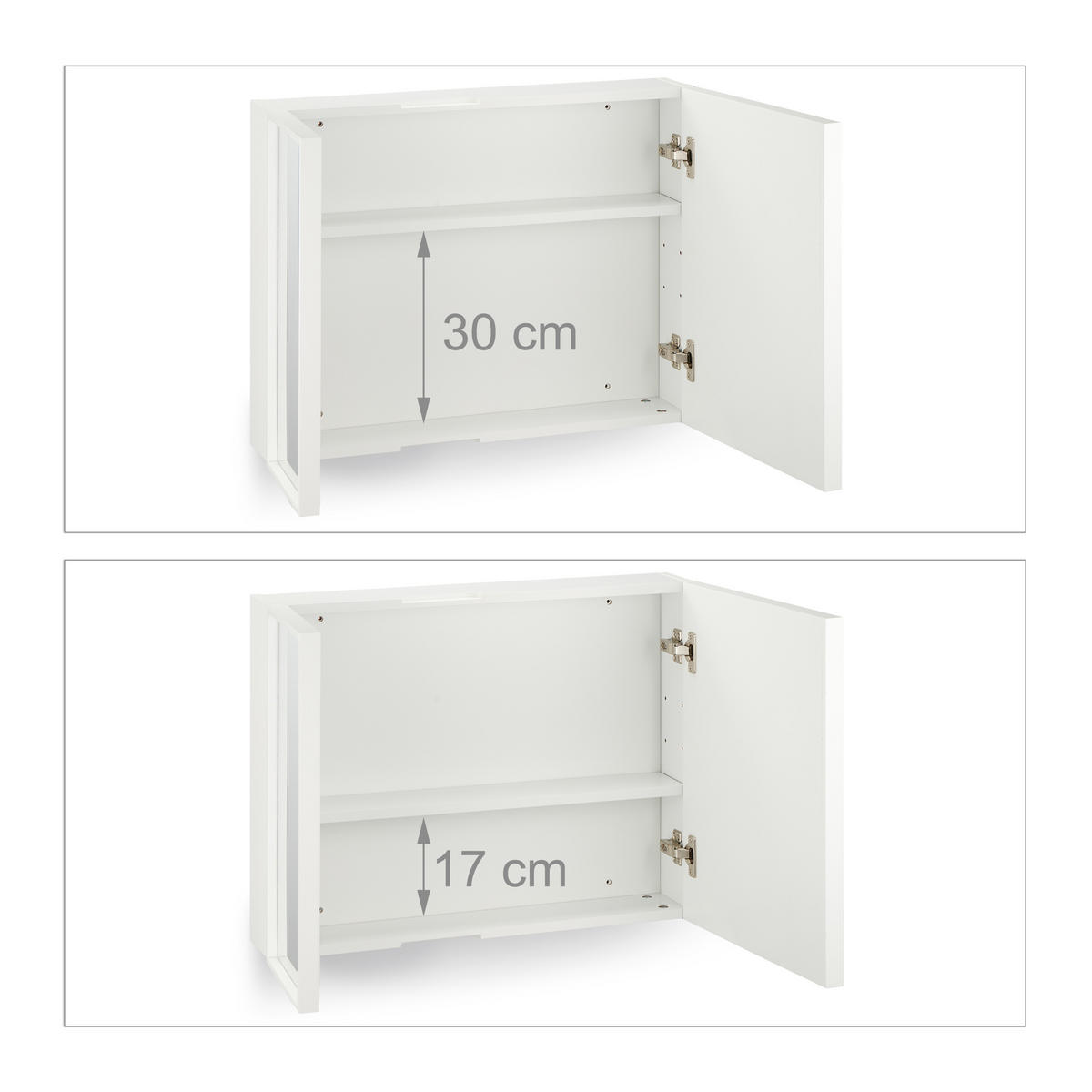 SPIEGELSCHRANK - Multicolor, Glas/Holzwerkstoff (65/50/15.5cm) - Relaxdays