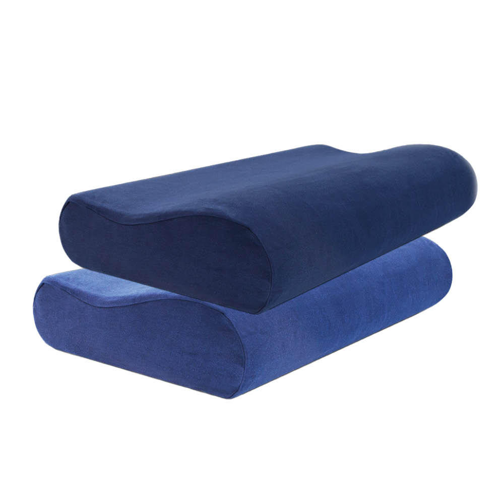 KISSENBEZUG für orthopädisches Nackenkissen, DOPPELPACK Blau 60x30 cm - Blau, Textil (30/60cm) - casimum