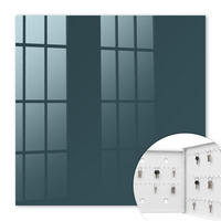 SCHLÜSSELBOX Weiß 30x30 cm – Türöffnung nach rechts - Türkis - Türkis, Metall (30/30/5cm) - TULUP