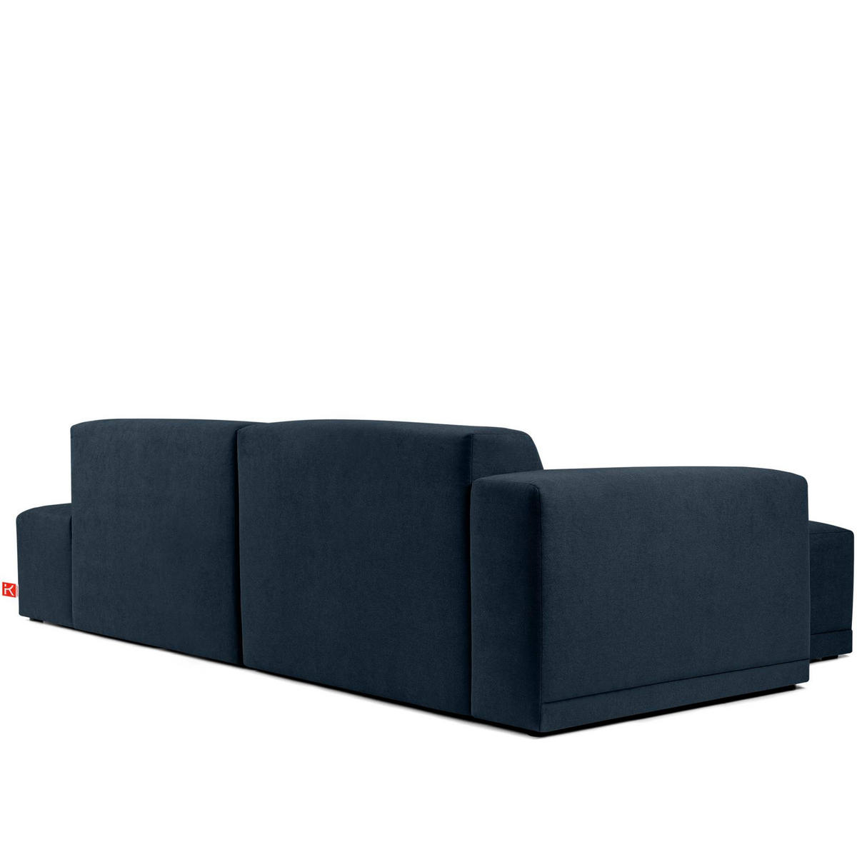 ECKSOFA LINKS MUDI in moderner Optik mit hochwertigem Kaltschaum, Cord-Stoff, Dunkelblau - Schwarz/Dunkelblau, Textil (280/160cm) - KONSIMO®