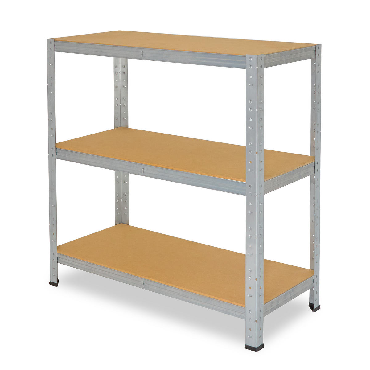 SCHWERLASTREGAL HOME 115x80x45 cm in verzinkt mit 3 Böden und 175 kg Traglast pro Boden - Silberfarben, Metall (80/115/45cm) - shelfplaza