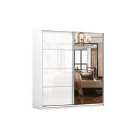 SCHIEBETÜRENSCHRANK - Schrank POSA 35 Weiß - Weiß, Holzwerkstoff (203/218/61cm) - Möblo