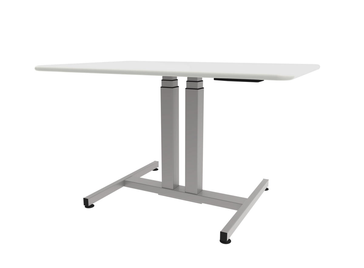 SCHREIBTISCH höhenverstellbar Progress Gasfeder 120x80 cm - Weiß, Metall (120/80/64cm) - Schaff