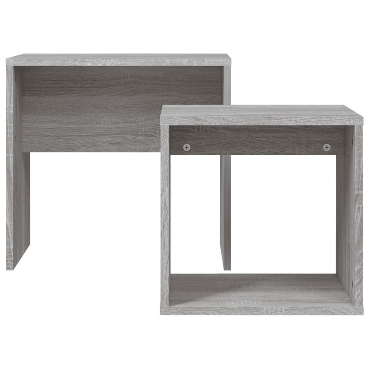 SATZTISCHE 2 Stk. Grau Sonoma Holzwerkstoff - Grau, Holzwerkstoff (30/48/45cm) - furnicato