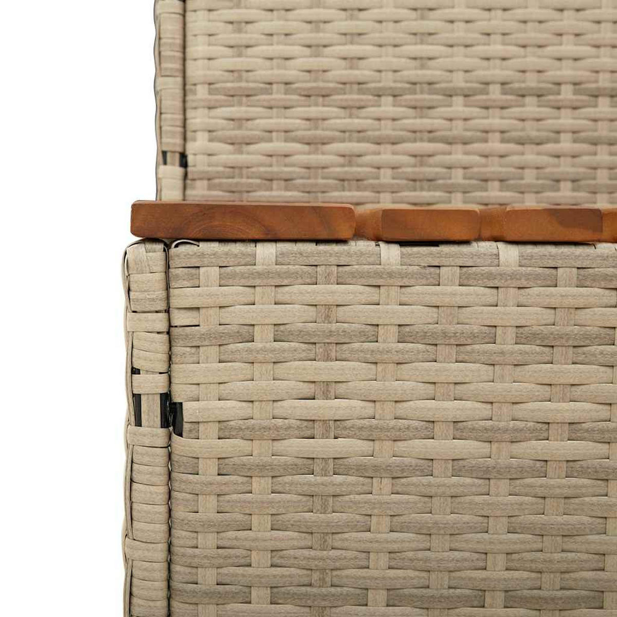 WHIRLPOOLTREPPE Beige 50/50/50,5 Cm Poly Rattan Akazie Massiv - Beige, Holzwerkstoff (50/50.5/50cm) - vidaXL