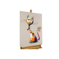 OLEJOMAĽBA 60/80 cm, Zvieratá - sivá, drevo/textil (60/80cm) - KUNSTLOFT