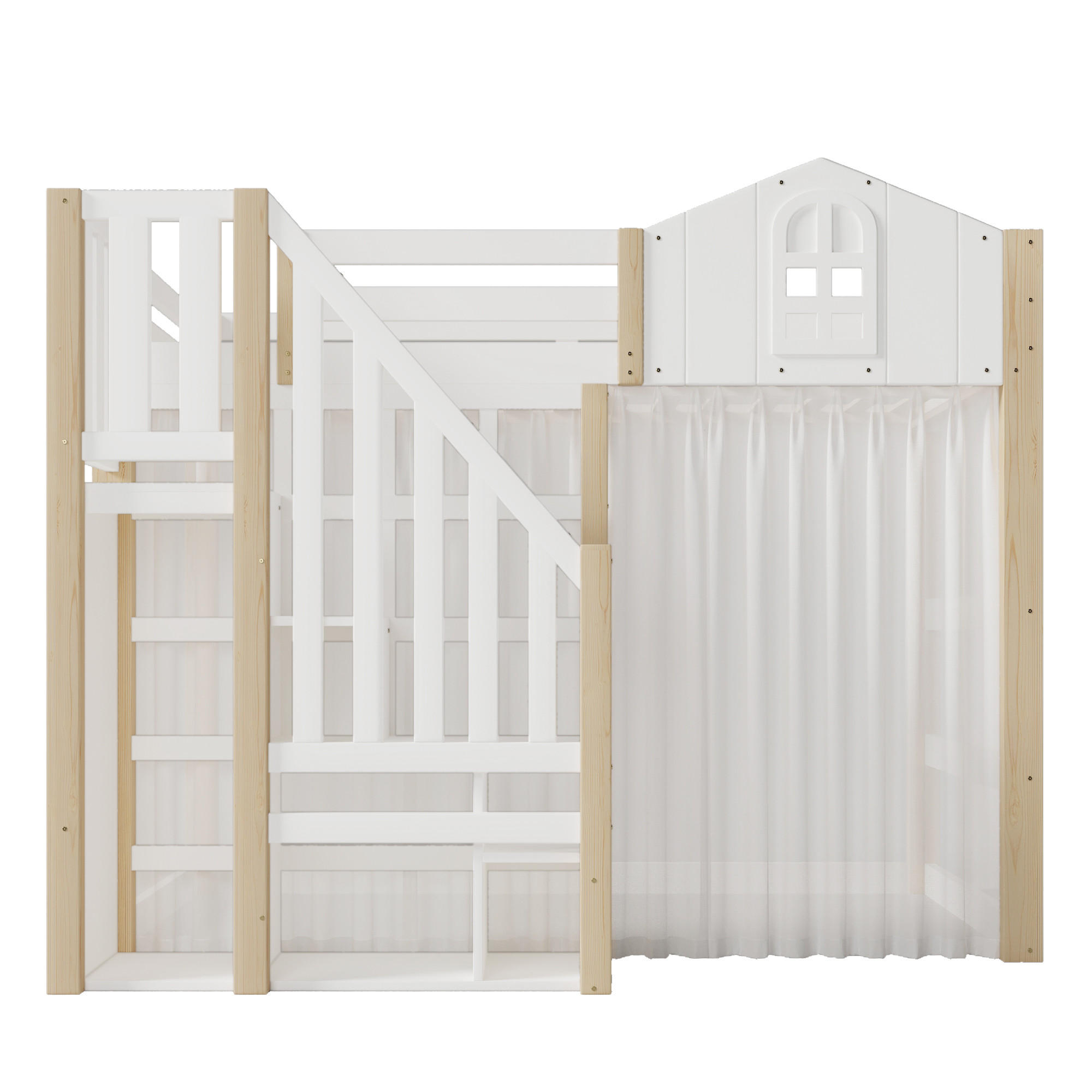 HOCHBETT 140/200 cm Weiß, Natur - Ahornfarben/Weiß, Holz - Raumix