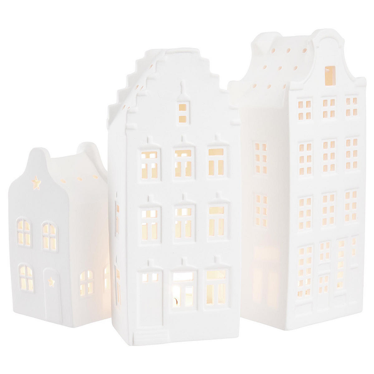 GRACHTENHAUS Amsterdam - Weiß, Keramik (17cm) - Butlers