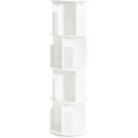 BÜCHERREGAL 360 Grad drehbar Weiß 4 Ebenen 40 x 136,2 cm - Weiß, Holzwerkstoff (40/136.2/40cm)