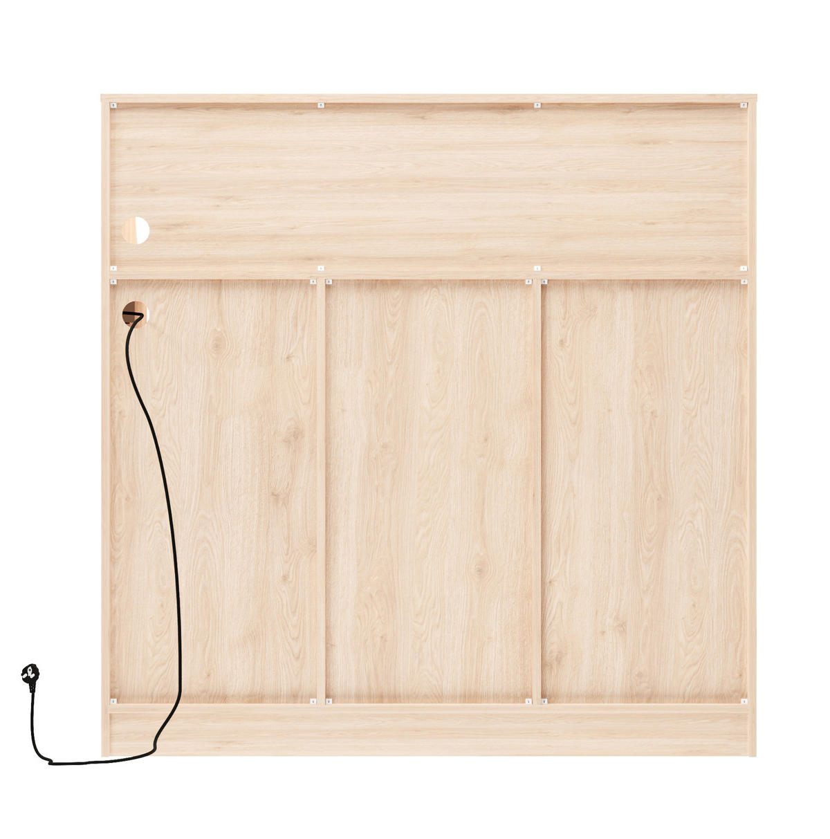 HIGHBOARD 120/40/121 cm mit Weinregal, LED & Steckdose in Natur/Weiß - Weiß, Holzwerkstoff (120/121/40cm) - BEAOK